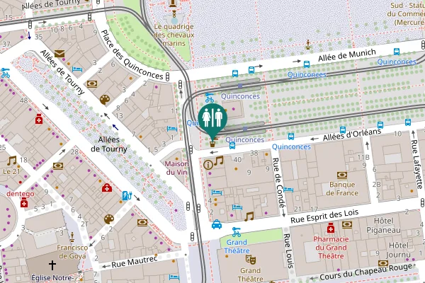 Map showing location of Allées d'Orléans 42 Toilet