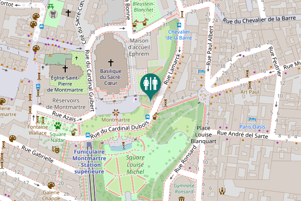 Map showing location of Rue Lamarck 1 Toilet