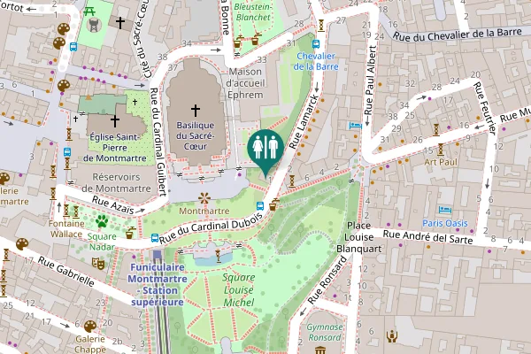 Map showing location of Rue Lamarck 1 Toilet