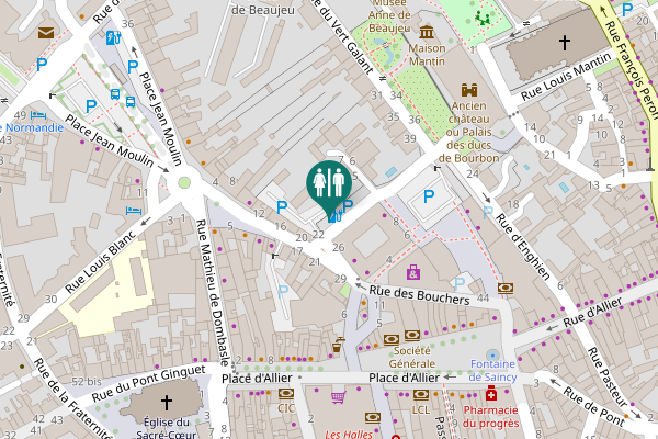 Map showing location of Rue Pierre Ardillon Toilet