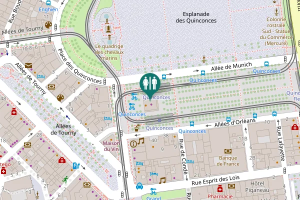 Map showing location of Allées de Munich 38/40 Toilet