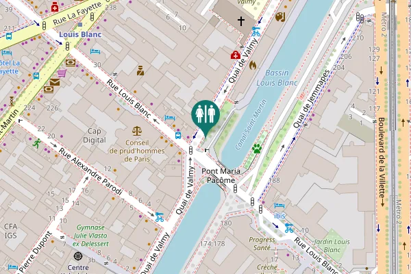 Map showing location of Quai de Valmy 186 Toilet