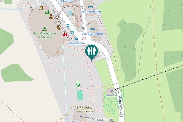 Map showing location of Route de Mottaret Toilet