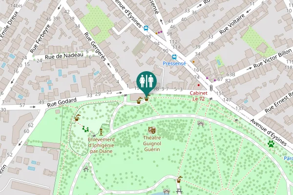 Map showing location of Rue Godard 15 Toilet