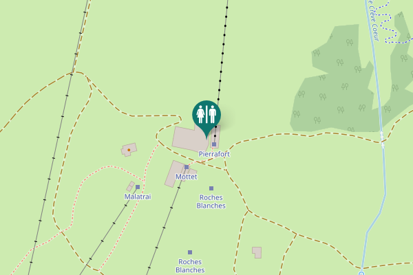 Map showing location of Accès piéton télésiège du Mottet Toilet