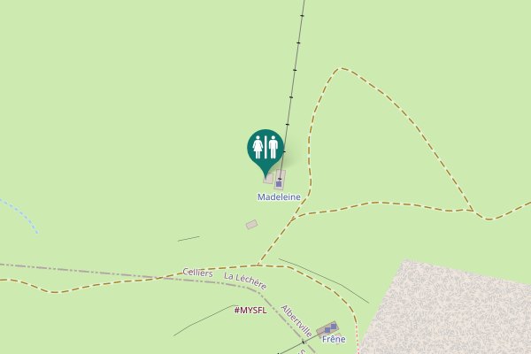 Map showing location of La Léchère Toilet