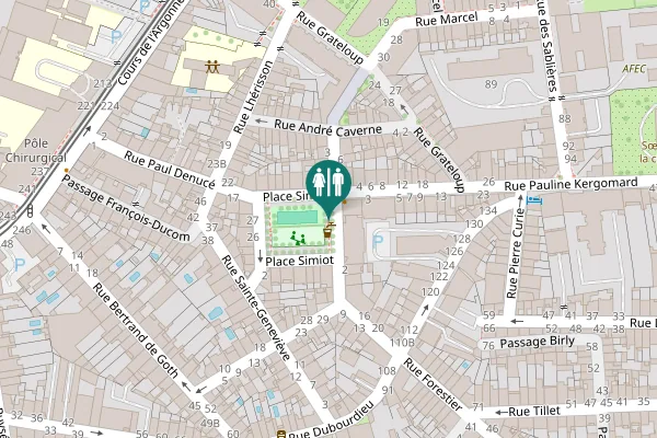 Map showing location of Place Simiot 9 Toilet