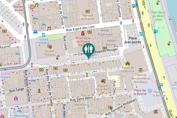 Map showing location of Cours du Chapeau Rouge 22 Toilet