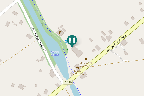 Map showing location of Route de Casteljaloux Toilet