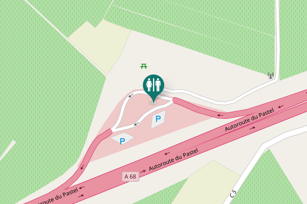 Map showing location of Autoroute du Pastel Toilet