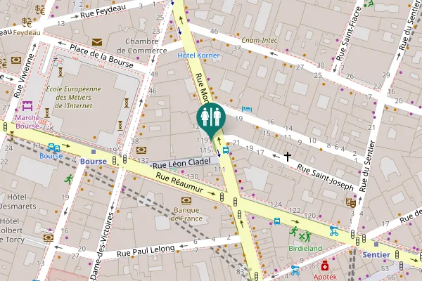 Map showing location of Rue Montmartre 117 Toilet