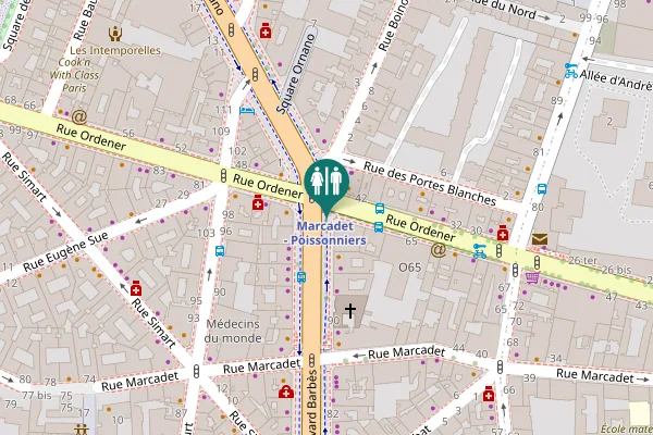 Map showing location of Rue Ordener 44 Toilet