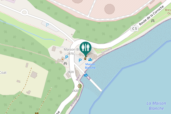 Map showing location of Sentier Côtier Les-Quatres-Pompes - Saint-Anne-de-Portzic Toilet