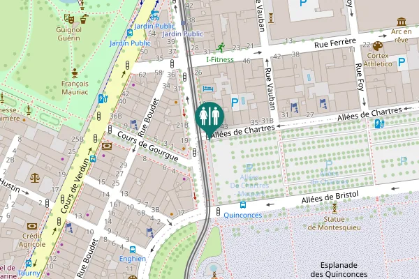 Map showing location of Allées de Chartres 45 Toilet