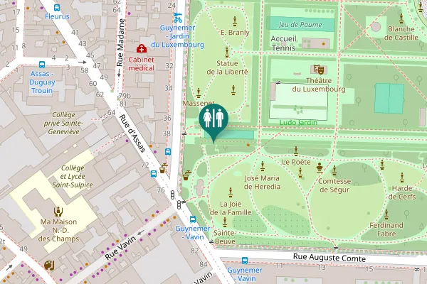 Map showing location of Rue Guynemer 40 Toilet