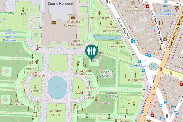 Map showing location of Cour d'Honneur Toilet