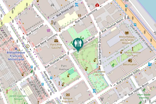 Map showing location of Rue Thomas Mann 16 Toilet