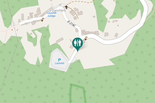 Map showing location of Place de la Plagne Toilet