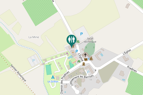 Map showing location of L'Église Toilet