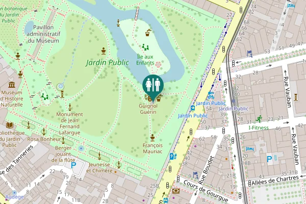 Map showing location of Cours de Verdun Toilet