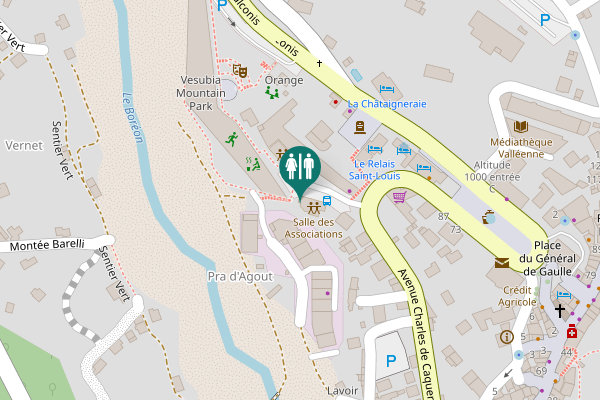 Map showing location of Place de la Gare Toilet
