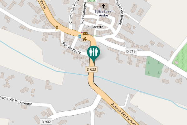 Map showing location of Avenue des Pyrénées Toilet