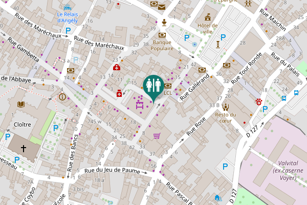Map showing location of Place du Marché 27 Toilet