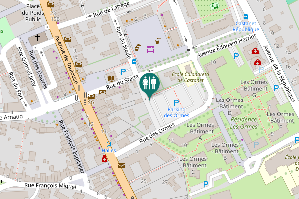 Map showing location of Impasse du Stade Toilet