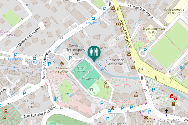Map showing location of Allée Alfred Coquand Toilet