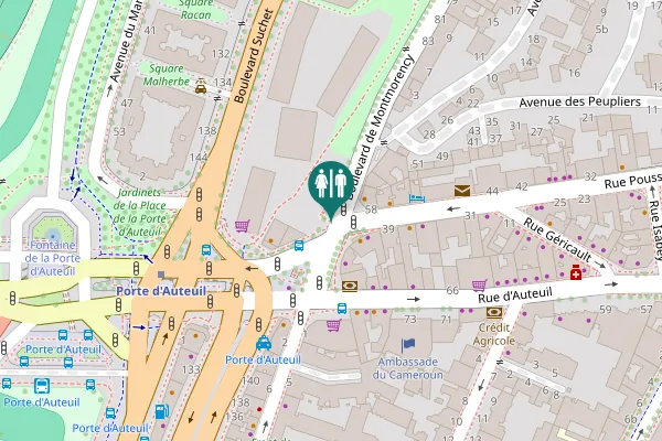 Map showing location of Boulevard de Montmorency 101 Toilet