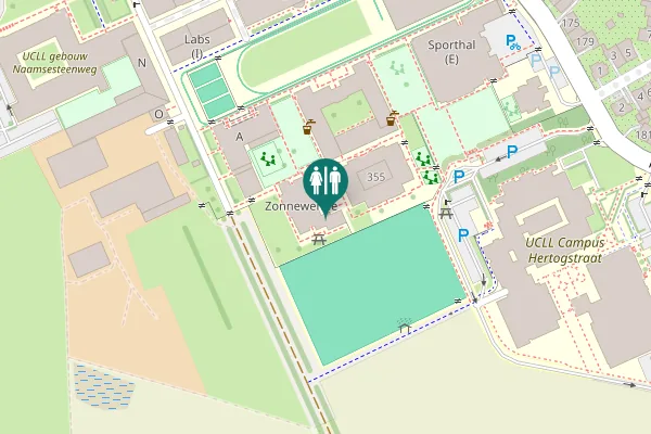 Map showing location of Naamsesteenweg 355 Toilet
