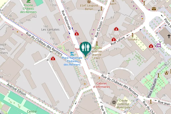 Map showing location of Place Nationale 10 Toilet