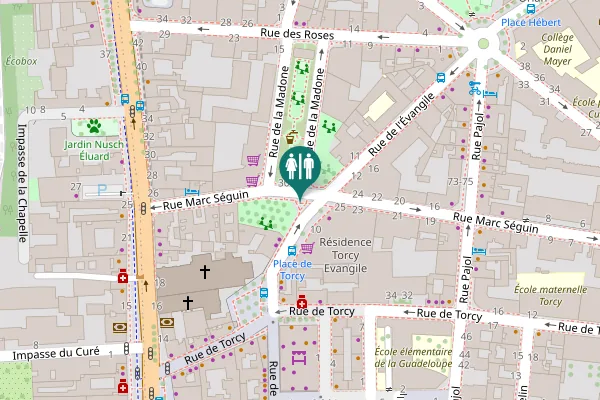 Map showing location of Rue Marc Séguin 30 Toilet