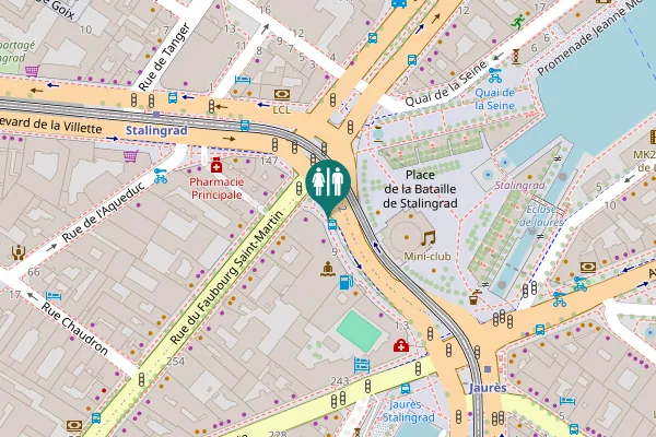 Map showing location of Place de la Bataille de Stalingrad 11 Toilet