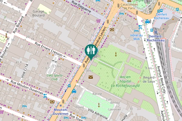 Map showing location of Avenue du Général Leclerc 16 Toilet