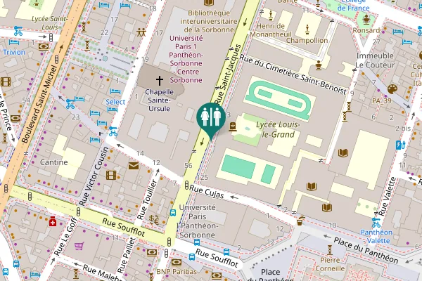 Map showing location of Rue Saint-Jacques Toilet