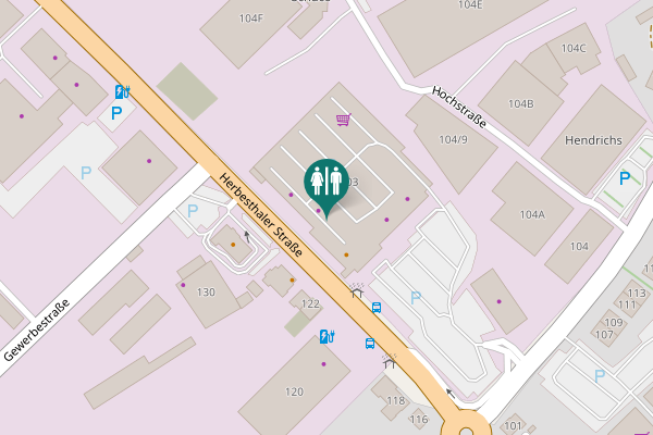Map showing location of Herbesthaler Straße 203 Toilet