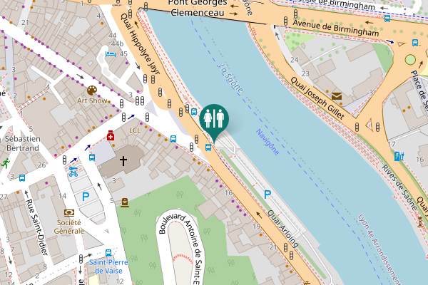 Map showing location of Sanitaire Public du Quai Arloing