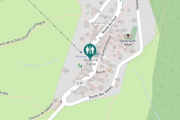 Map showing location of Route du Four 170 Toilet