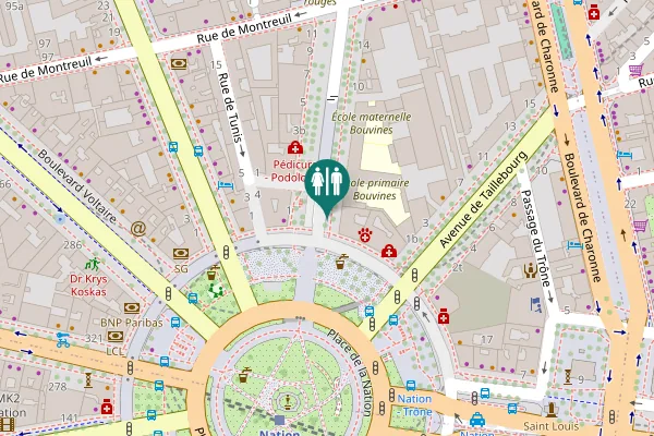 Map showing location of Avenue de Bouvines Toilet