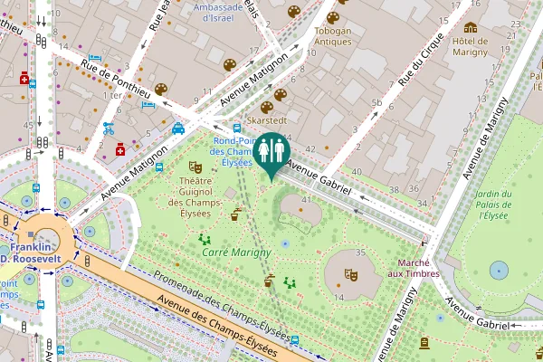 Map showing location of Avenue Gabriel 41 Toilet