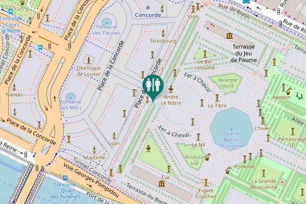 Map showing location of Toilettes des Tuileries