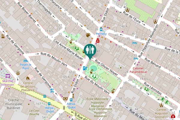Map showing location of Rue Olivier Noyer 30 Toilet