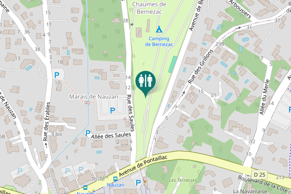Map showing location of Rue des Saules 6 Toilet