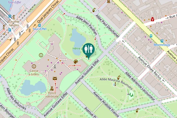 Map showing location of Toilette Tour Eiffel