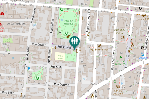 Map showing location of Rue Cuvier 1 Toilet