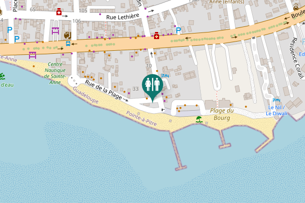 Map showing location of Rue de la Plage 11 Toilet