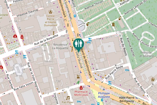 Map showing location of Allée Stefa Skurnik Toilet