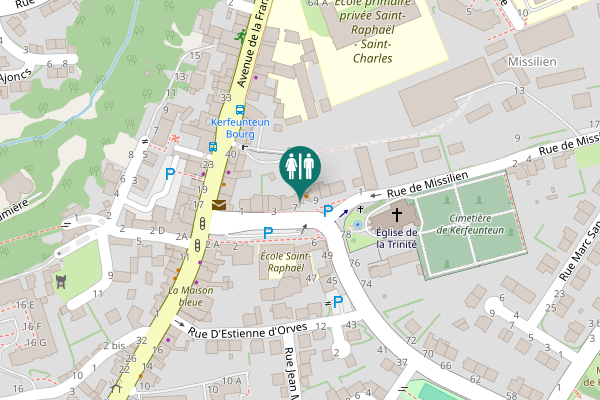Map showing location of Place Charles de Gaulle 9 Toilet