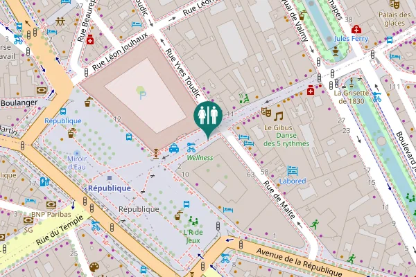 Map showing location of Rue du Faubourg du Temple 2 Toilet
